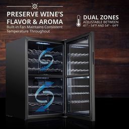 43 Bottle Dual Zone Freestanding Wine Refrigerator 4