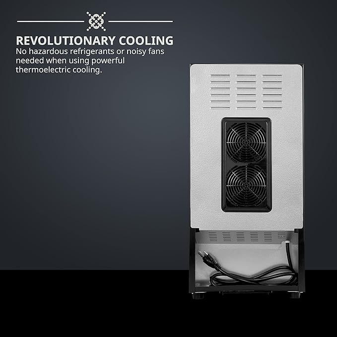 Ivation Premium Stainless Steel 6 Bottle Horizontal Thermoelectric Wine Cooler/Chiller Counter Top Red & White Wine Cellar w/Digital Temperature, Freestanding Refrigerator Quiet Operation Fridge