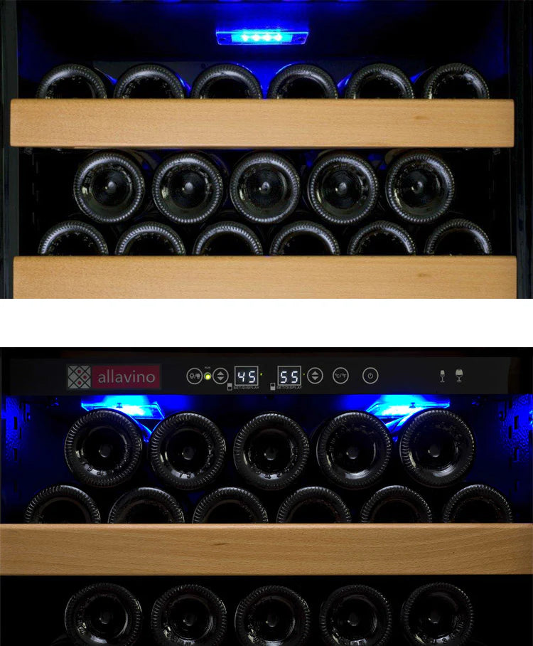 32" Wide Vite II Tru-Vino 277 Bottle Single Zone Black Right Hinge Wine Refrigerator