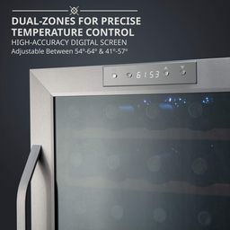 33 Bottle Dual Zone Wine Cooler Refrigerator Stainless Steel