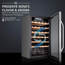 34 Bottle Compressor Wine Cooler Refrigerator