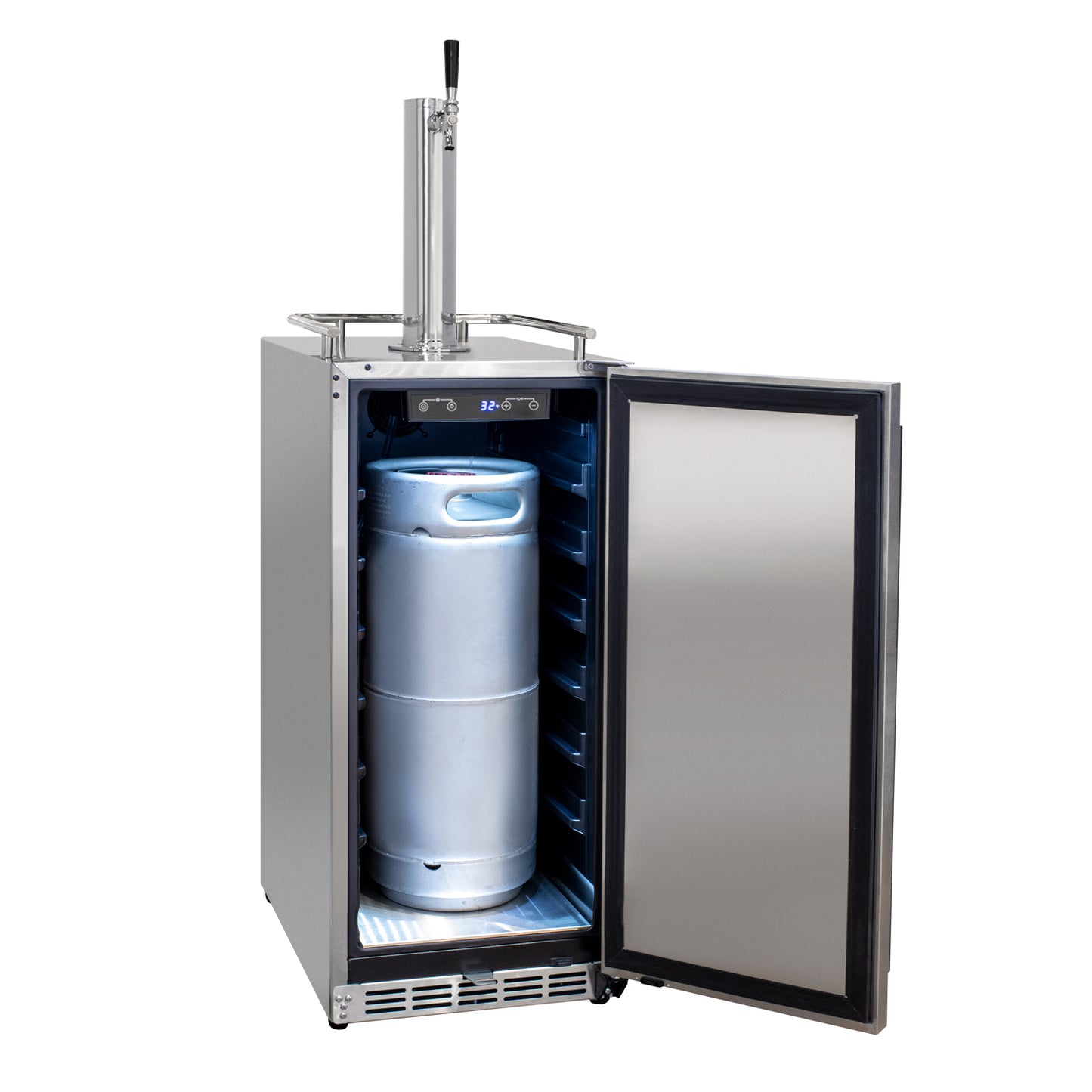 Kegco 15" Wide Outdoor Single Tap Stainless Steel Built-In Commercial Kegerator