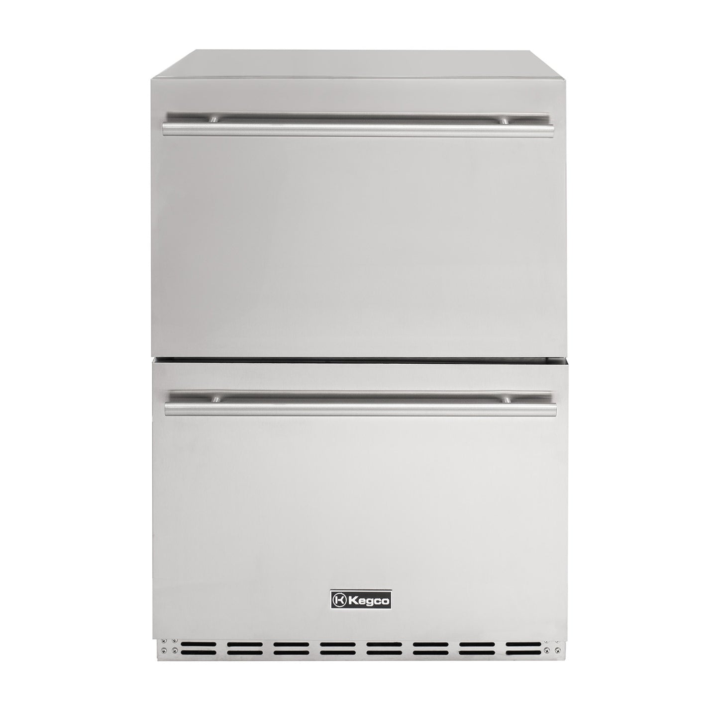 Kegco 24" Wide Outdoor Built-In Stainless Steel Commercial Two-Drawer Refrigerator