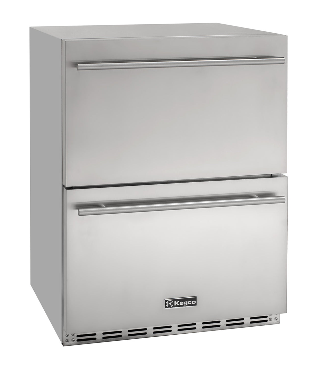 Kegco 24" Wide Outdoor Built-In Stainless Steel Commercial Two-Drawer Refrigerator 1