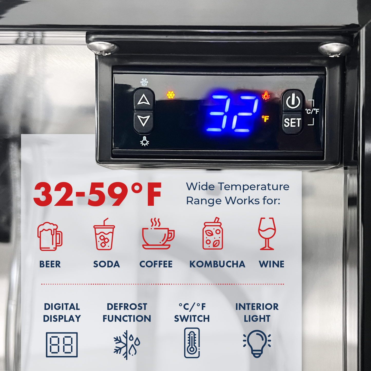 Kegco 24" Wide Triple Tap Stainless Steel Built-In Right Hinge Kegerator with Kit