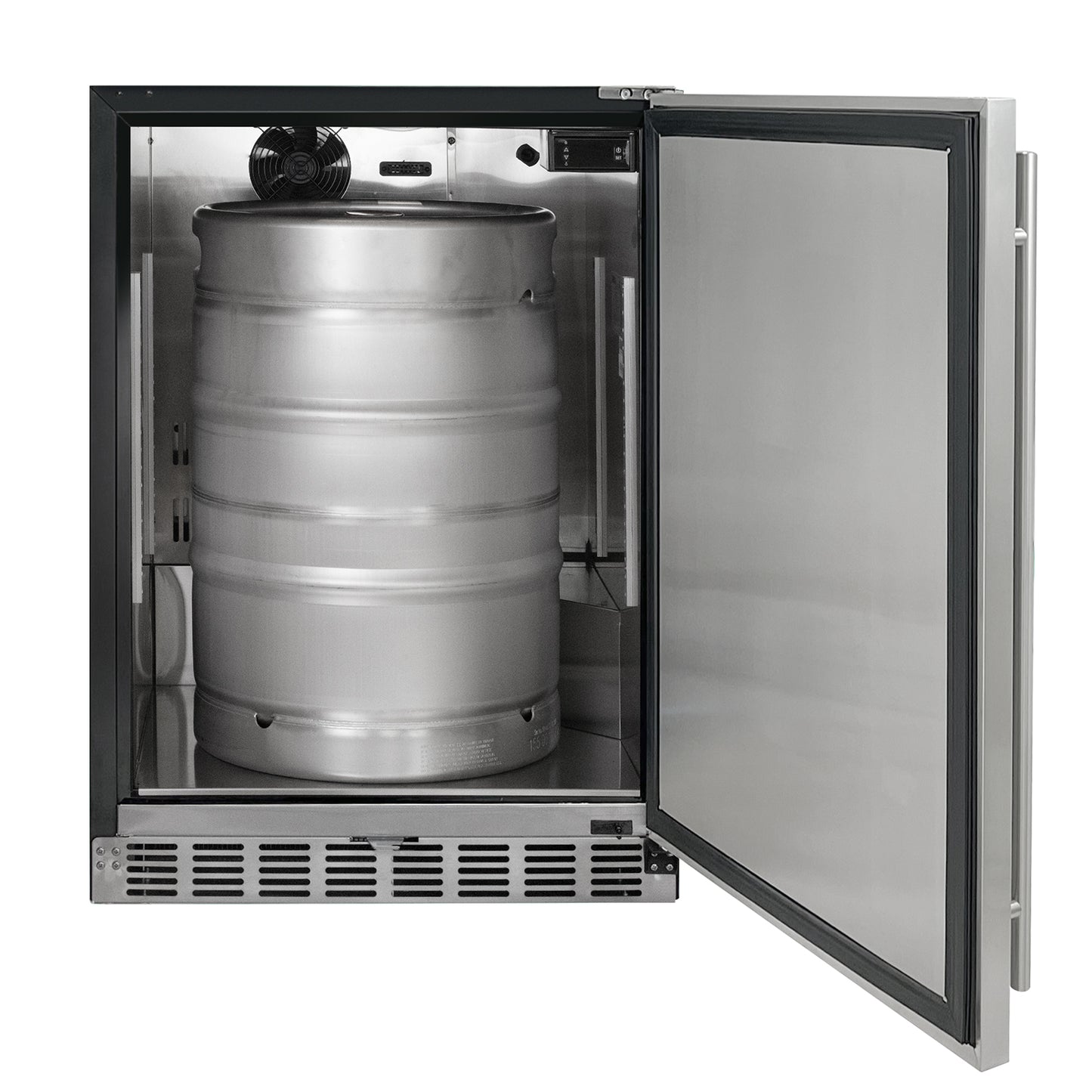 Kegco 24" Wide Single Tap Stainless Steel Built-In Right Hinge Kegerator with Kit