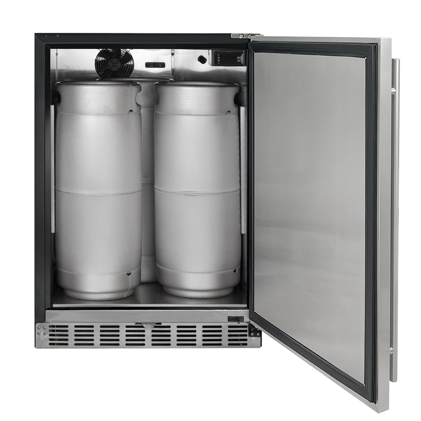 Kegco 24" Wide Single Tap Stainless Steel Built-In Right Hinge Kegerator with Kit