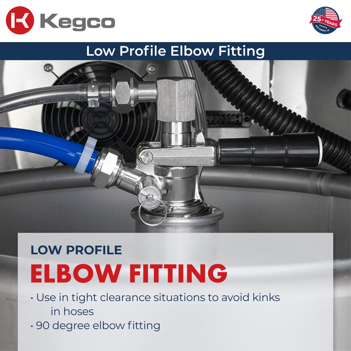 Kegco 24" Wide Outdoor Single Tap All Stainless Steel Built-In Right Hinge Kegerator with Kit