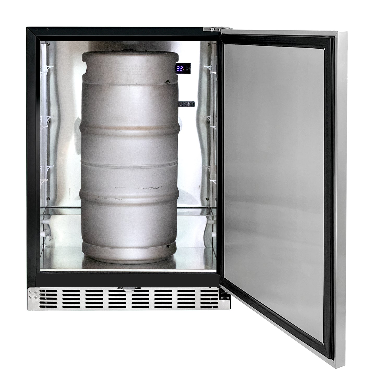 Kegco 24" Wide Dual Tap Stainless Steel Right Hinge Built-in ADA Kegerator with Kit