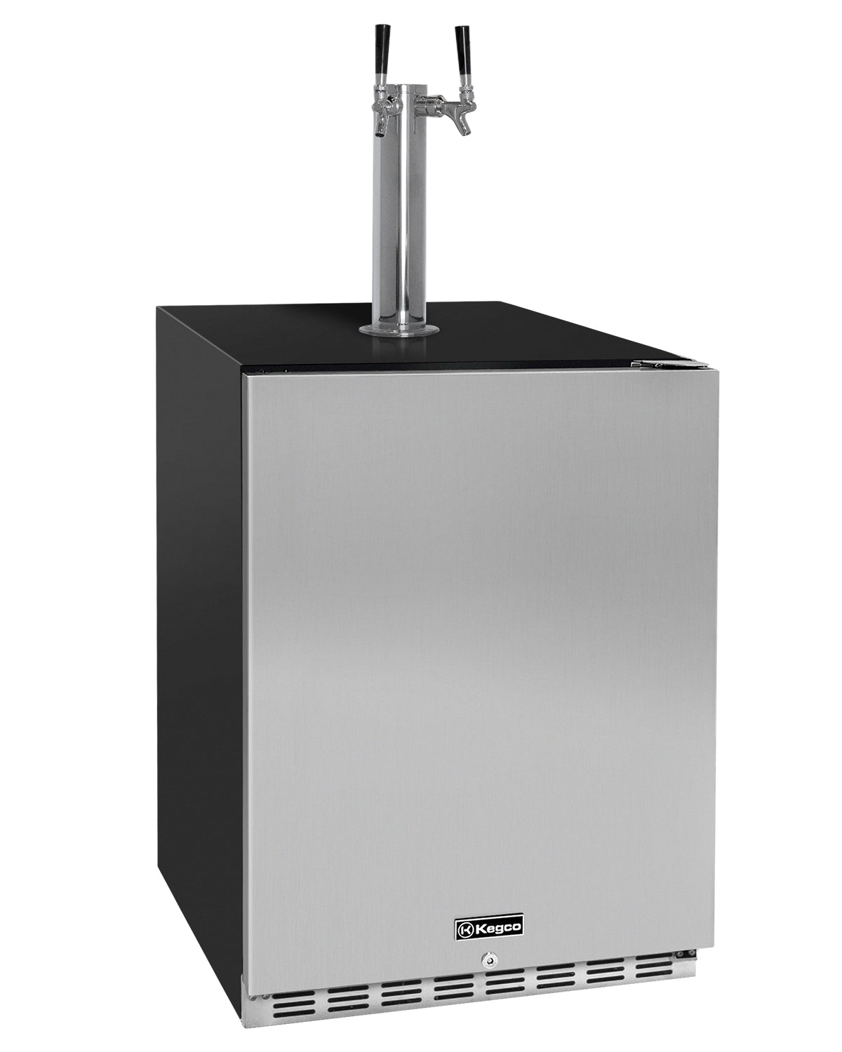 Kegco 24" Wide Dual Tap Stainless Steel Right Hinge Built-in ADA Kegerator with Kit