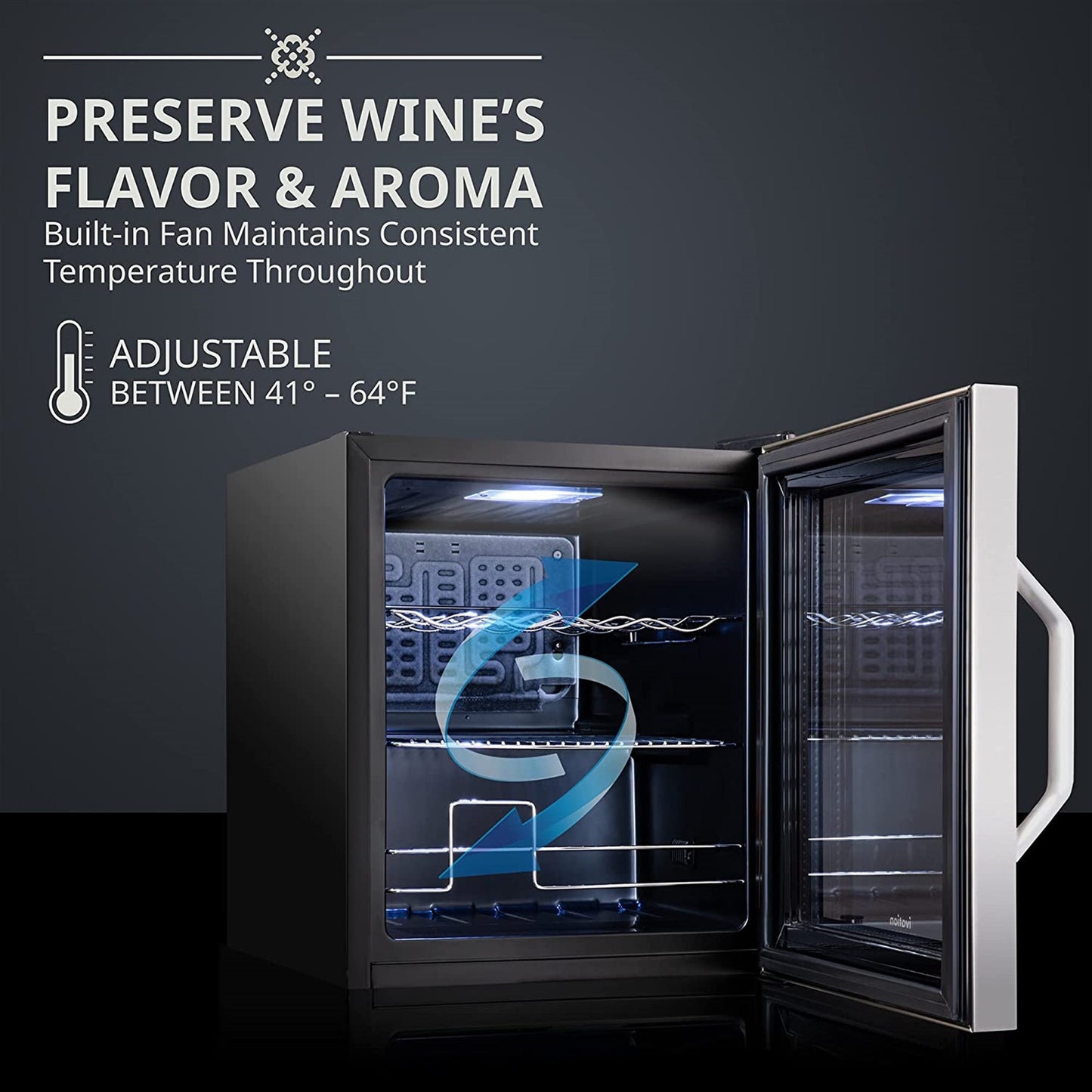 Ivation 12 Bottle Compressor Wine Refrigerator, Cube Wine Cooler with Lock, Stainless Steel