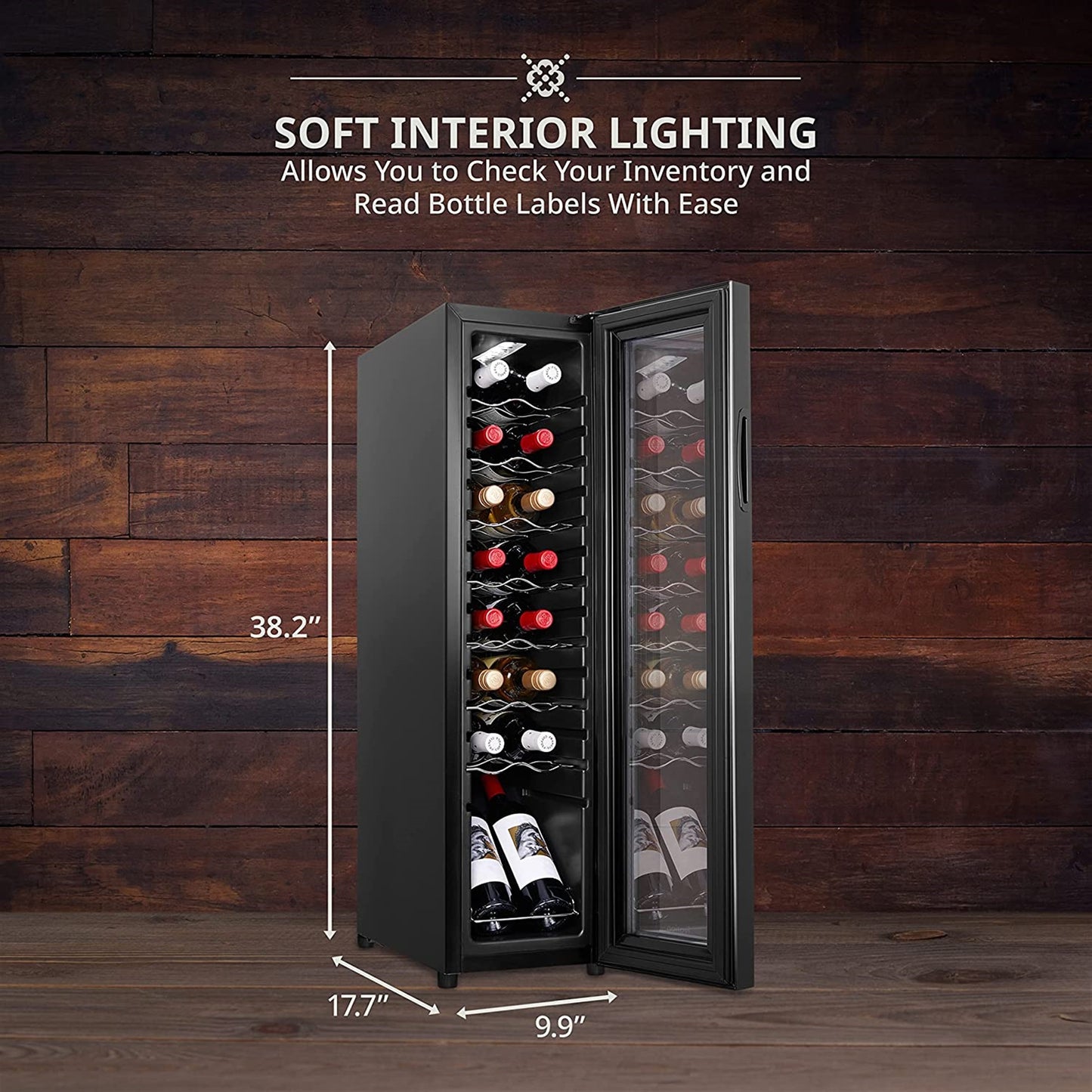 Ivation 16 Bottle Compressor Wine Refrigerator, Freestanding Wine Cooler with Lock