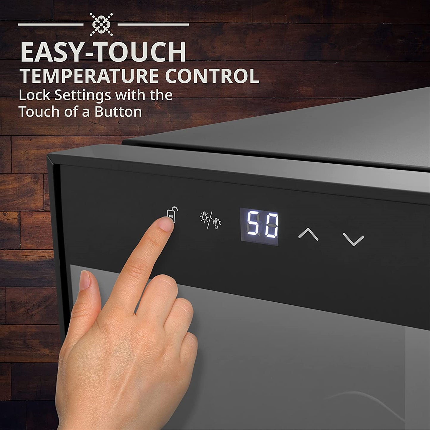 Ivation 18 Bottle Compressor Wine Refrigerator, Narrow Wine Cooler with Lock, Black