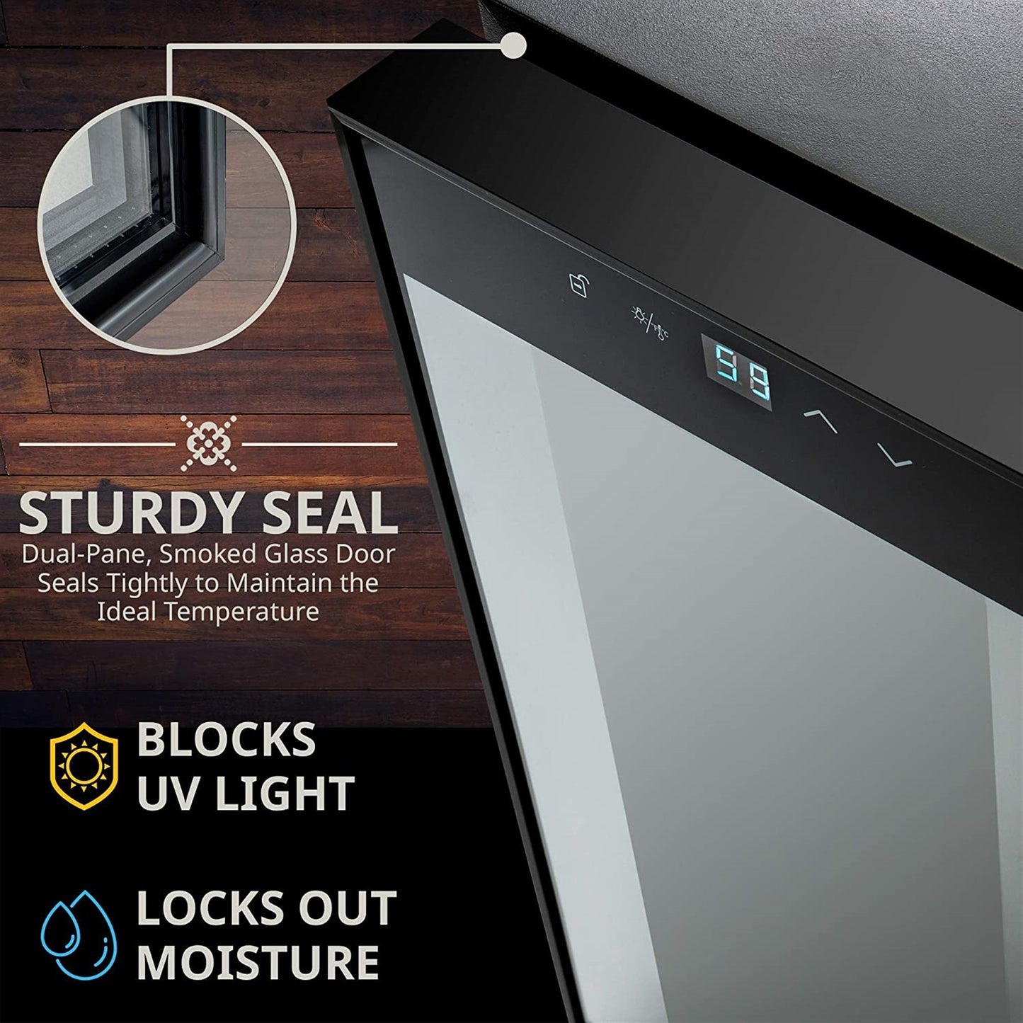 Ivation 34 Bottle Freestanding Wine Refrigerator, Wine Fridge with Wi-Fi Smart App Control, Black