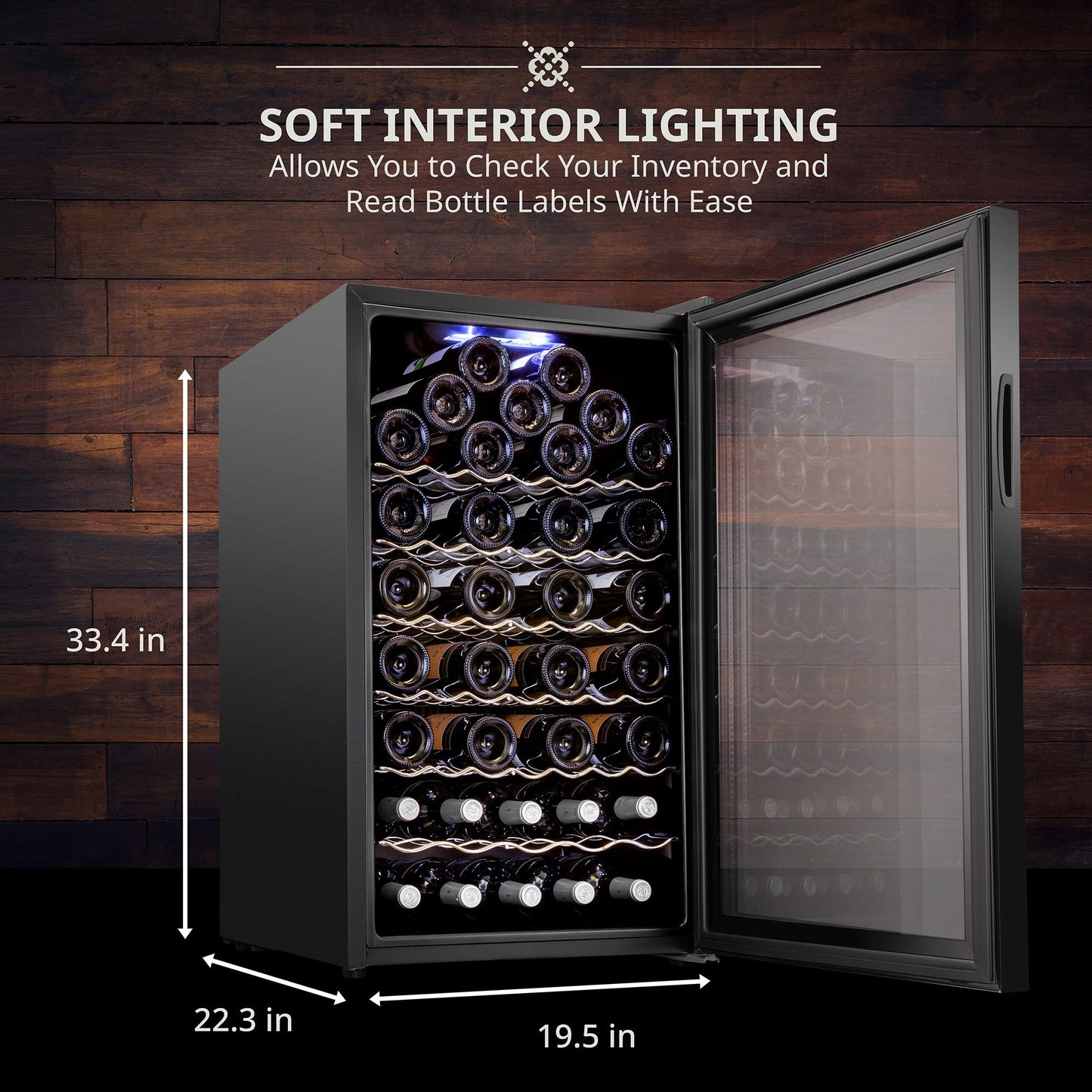 Ivation 51 Bottle Freestanding Wine Refrigerator, Wine Fridge with Wi-Fi Smart App Control, Black 3