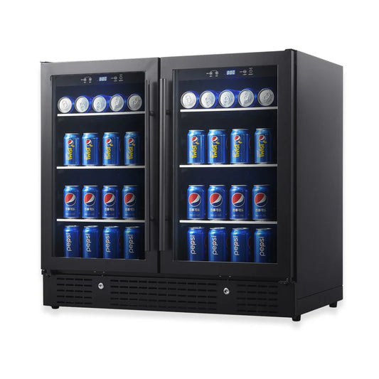 36” Wide Under-Counter 196 Can Dual Zone Beverage Cooler