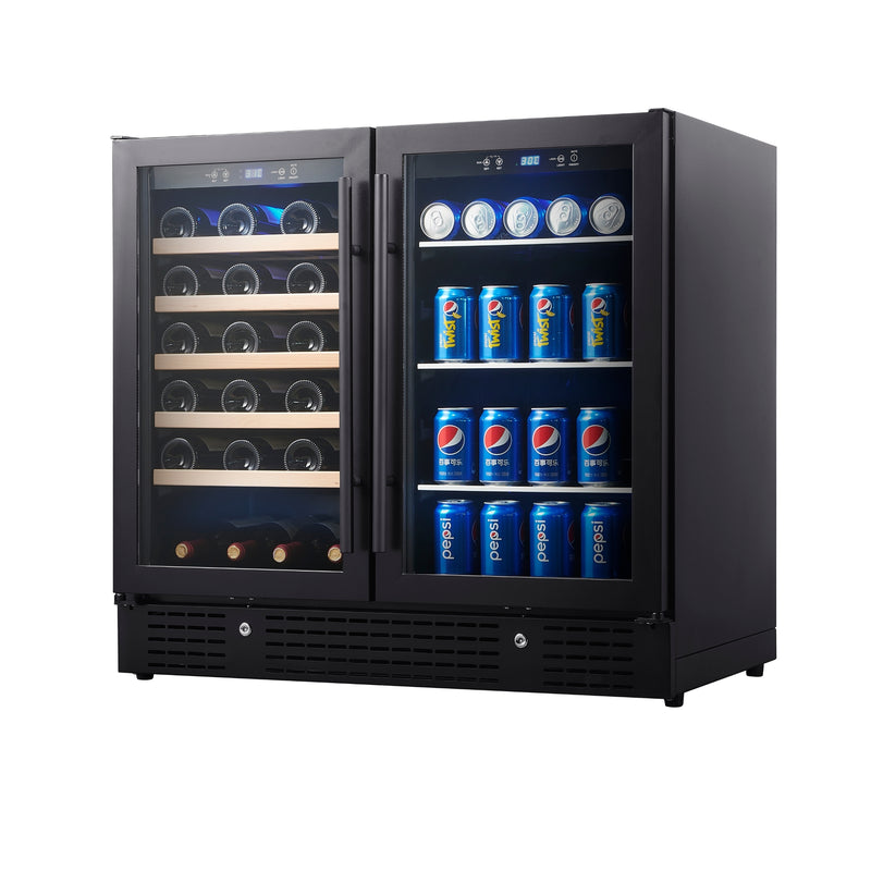 36-inch Beer and Wine Cooler Combination with Low-E Glass Door