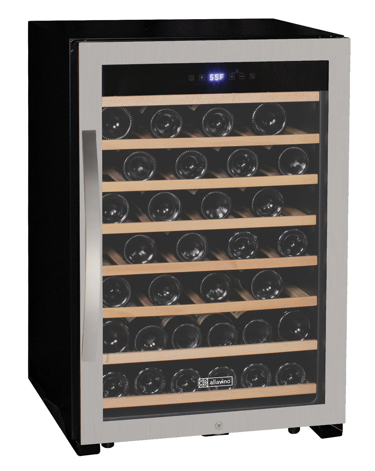 Cascina Series 55 Bottle Single Zone Freestanding Wine Cooler with Stainless Steel Door