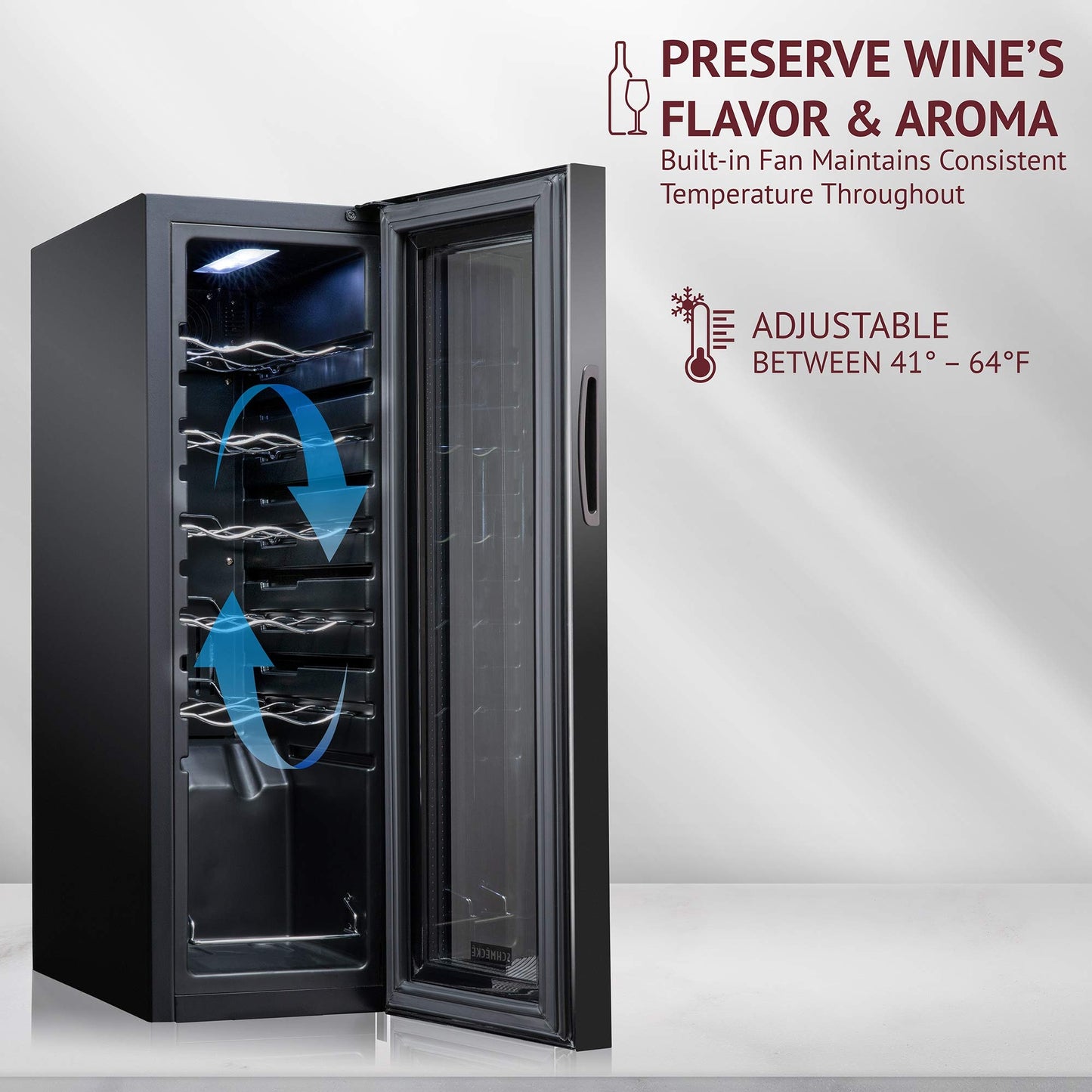 12 Bottle Freestanding 5 Shelf Wine Cooler Refrigerator with Locking Door and Digital Temperature Control 1