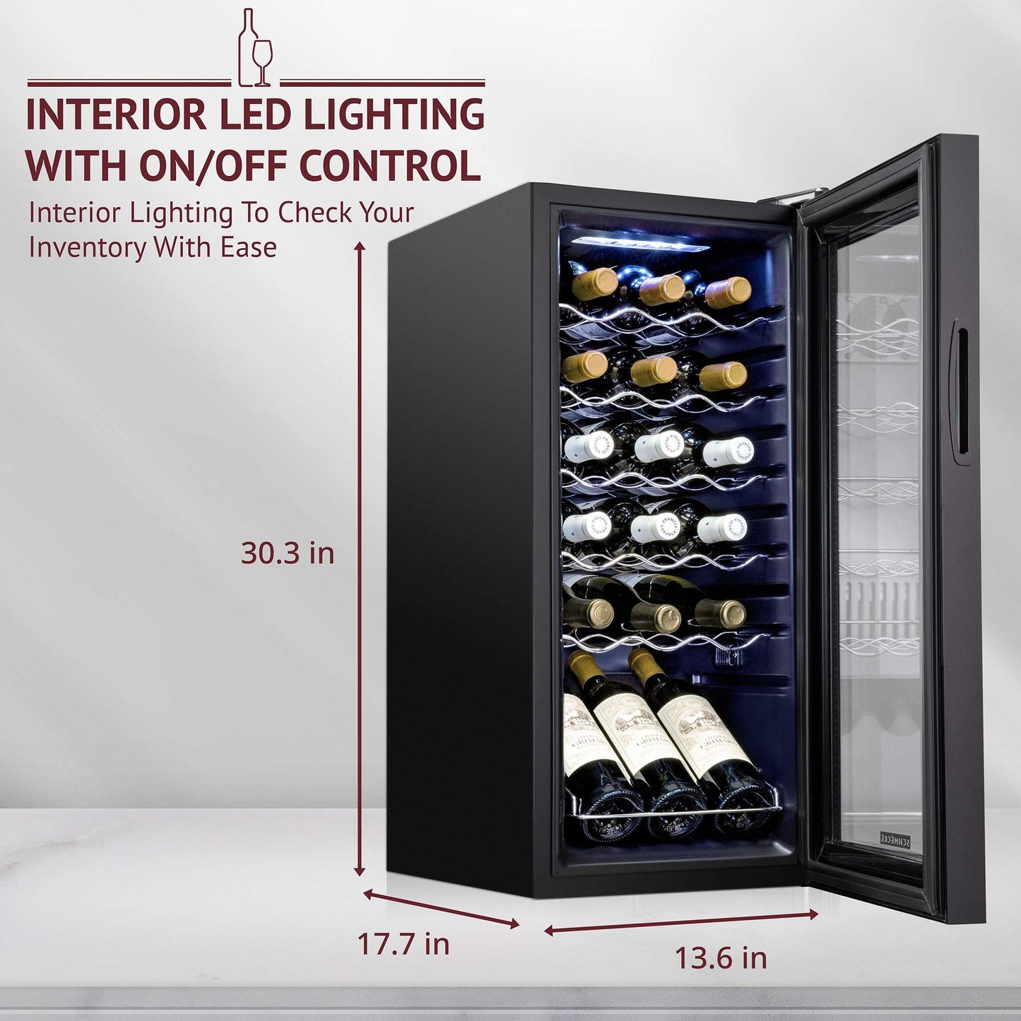18 Bottle Freestanding Wine Cooler Refrigerator with Locking Door and Digital Temperature Control 1
