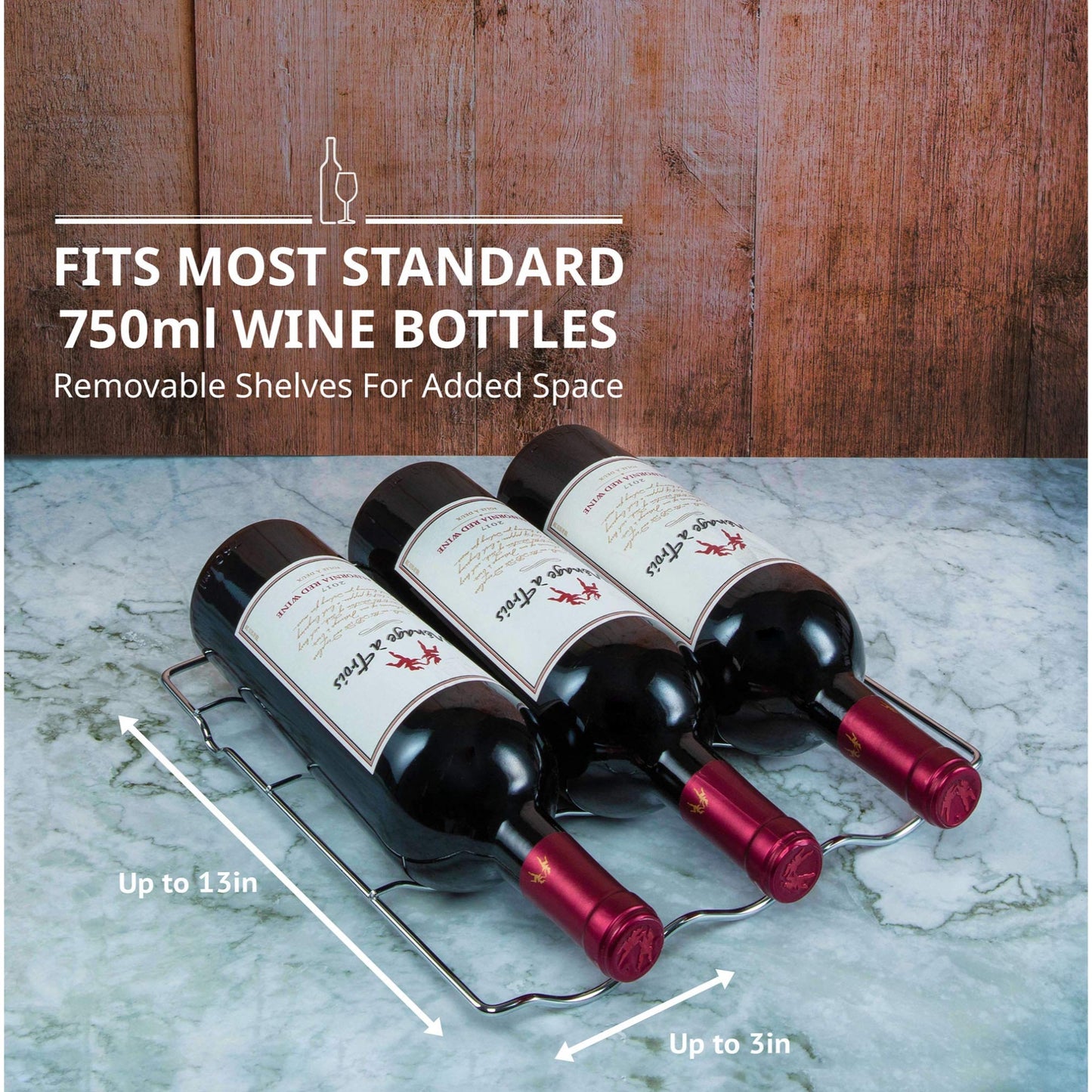 18 Bottle Freestanding Wine Cooler Refrigerator with Locking Door and Digital Temperature Control