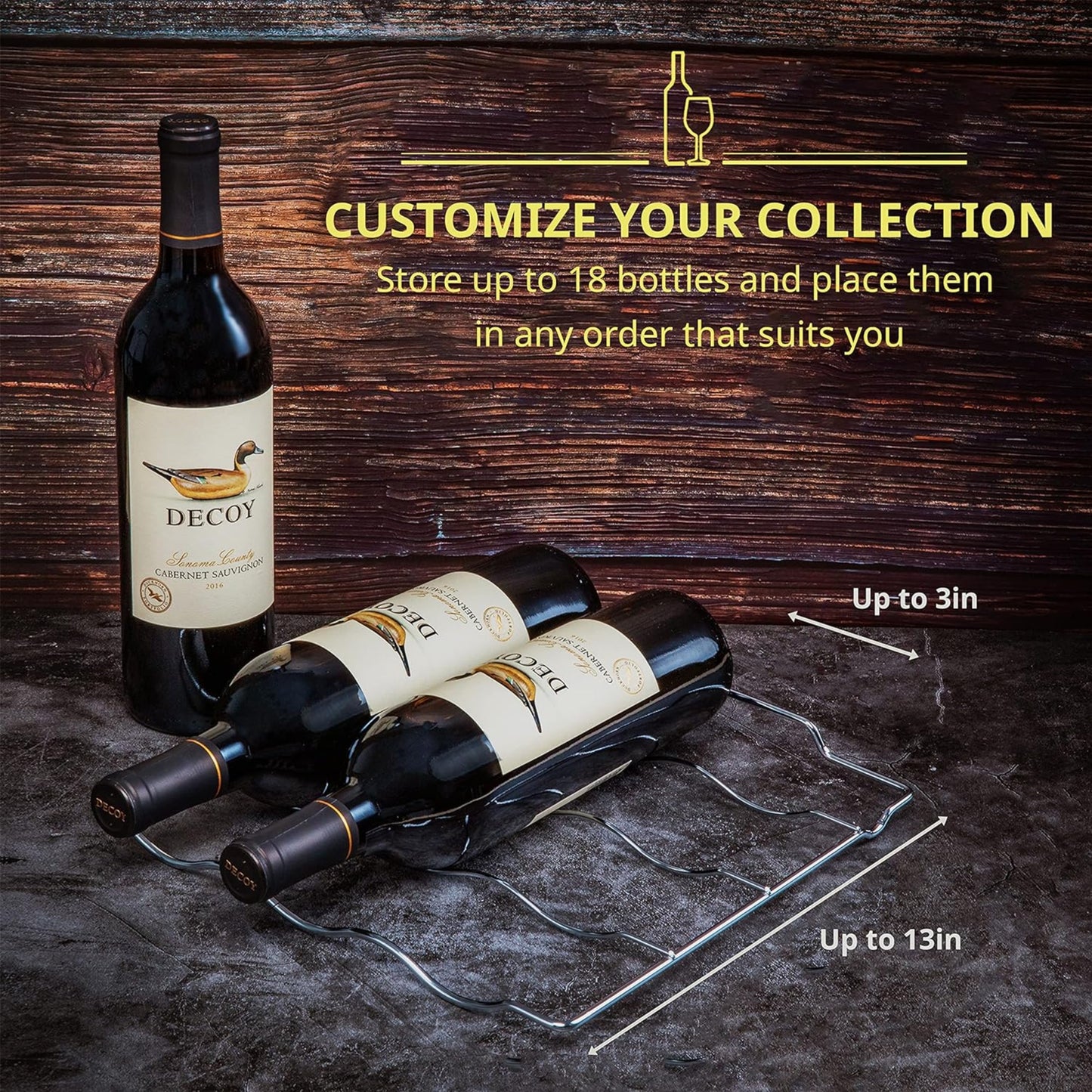 Wine Fridge, Single Zone 18-Bottle Free Standing Wine Cooler with Lock