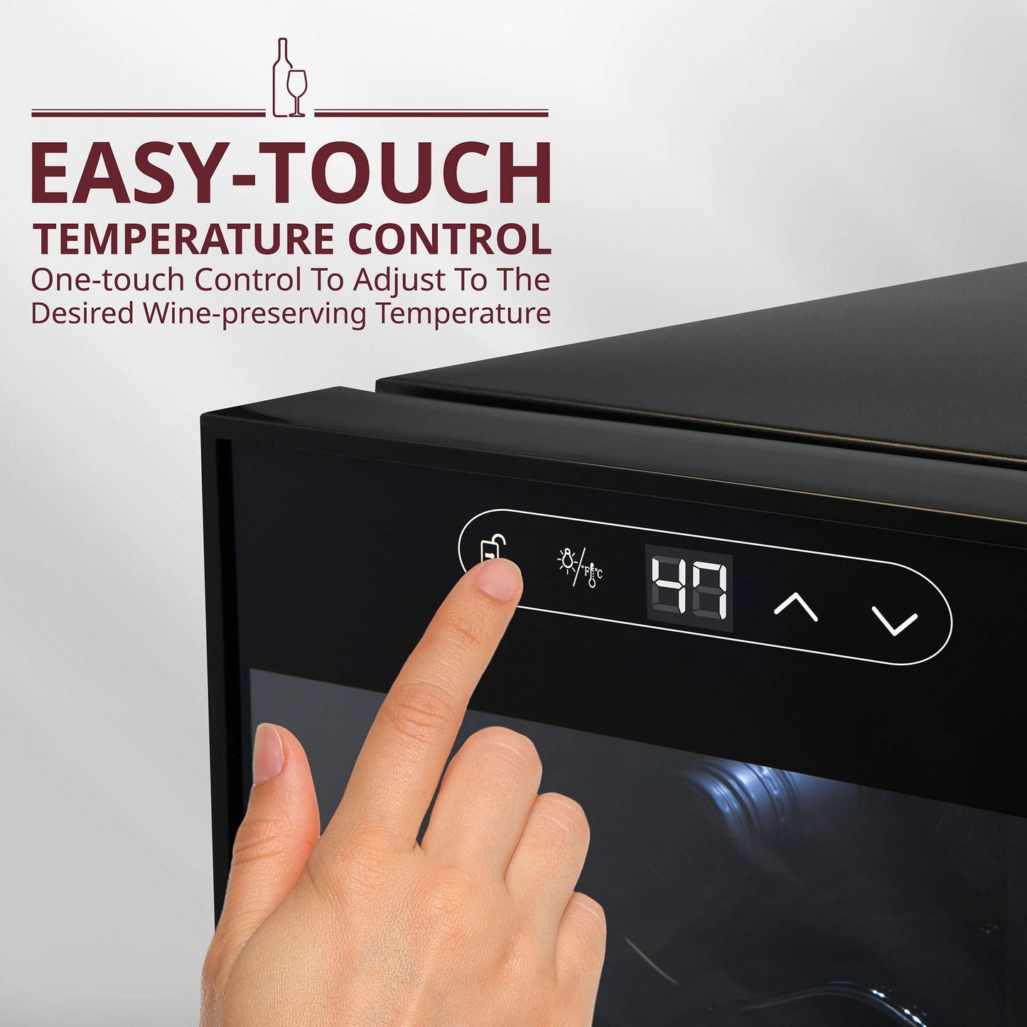 34 Bottle Freestanding Wine Cooler Refrigerator with Locking Door and Digital Temperature Control 2