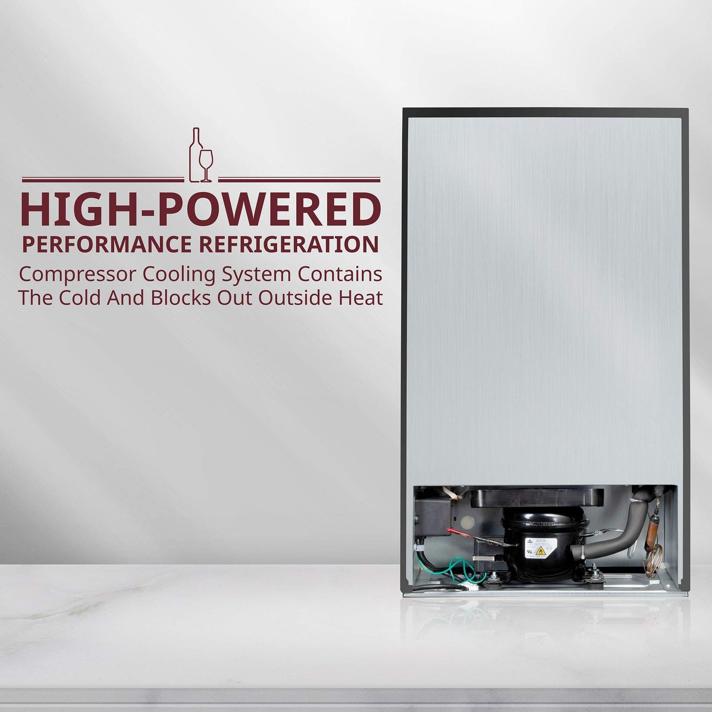 34 Bottle Freestanding Wine Cooler Refrigerator with Locking Door and Digital Temperature Control