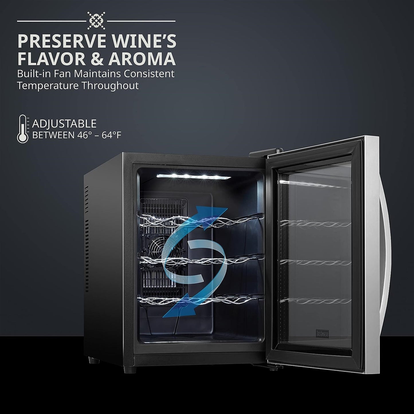Schmecke 13.6-Inches W 12 -Bottles Stainless Steel Freestanding Indoor Wine Cooler