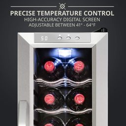12 Bottle Compressor Wine Cooler Refrigerator Stainless Steel