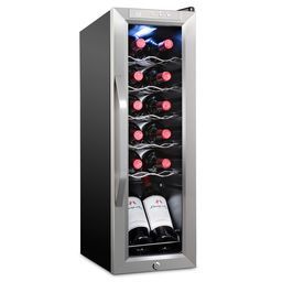 12 Bottle Compressor Wine Cooler Refrigerator Stainless Steel