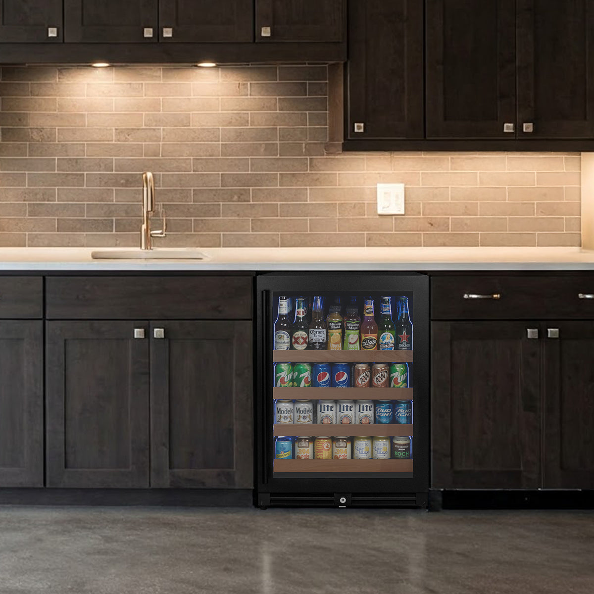 Allavino Reserva 24" Wide Built-In Beverage Center, Black Door, Left Hinge