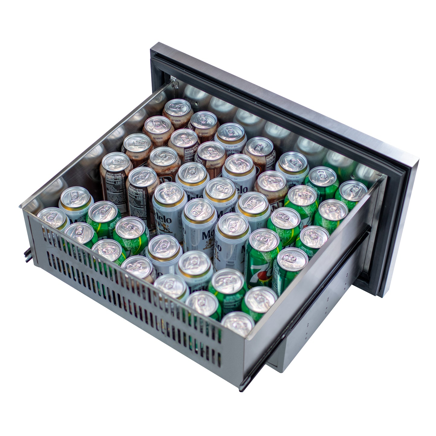 Kegco 24" Wide Outdoor Built-In Stainless Steel Commercial Two-Drawer Refrigerator