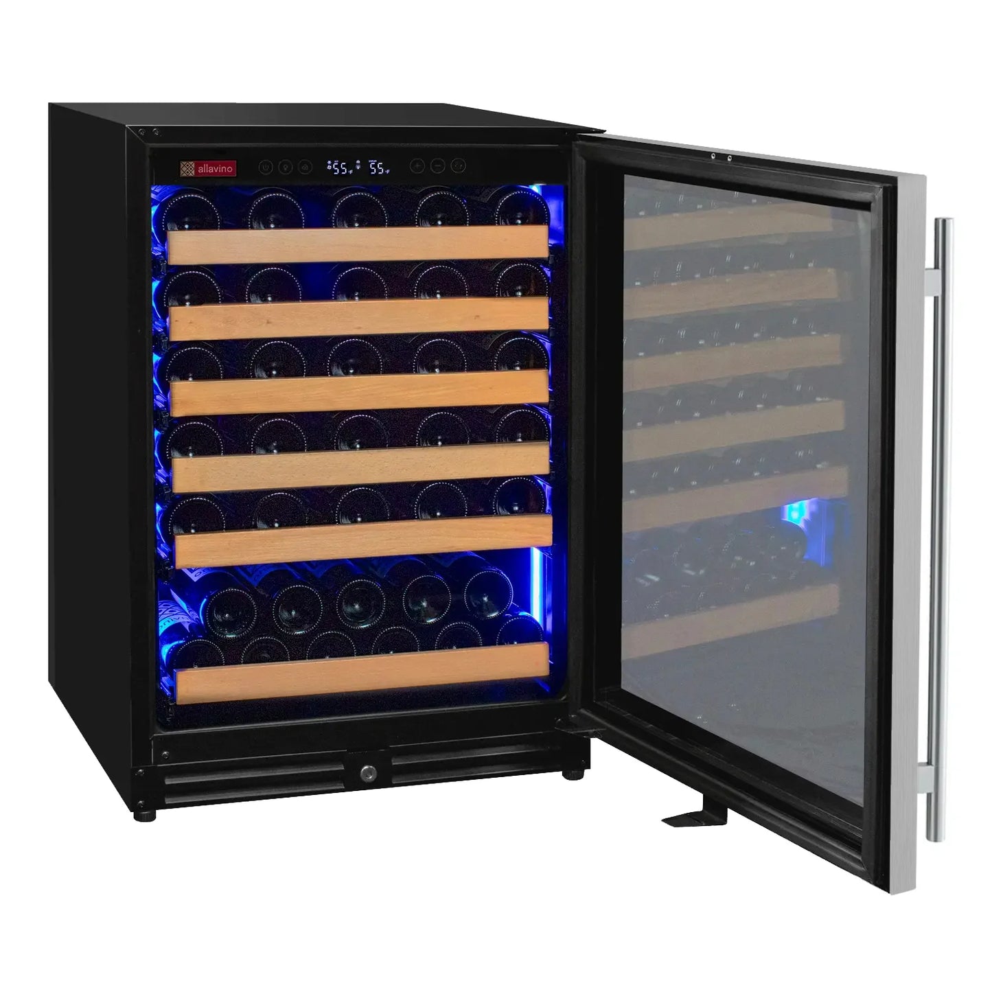 Allavino Reserva Series - 56 Bottle Single Zone Built-in Luxury Wine Refrigerator with Stainless Steel Door - Right Hinge