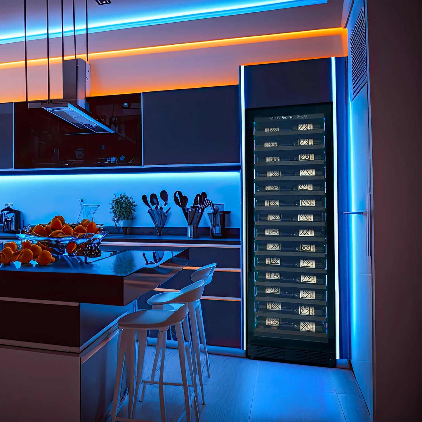 Allavino Reserva Series 67 Bottle 71" Tall Single Zone Right Hinge Black Shallow Wine Refrigerator