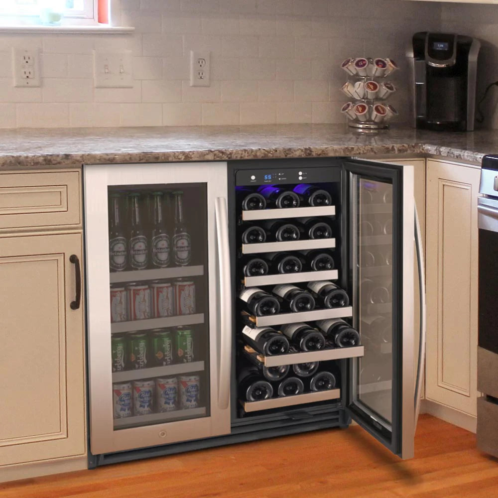 Allavino 30" Wide FlexCount II Tru-Vino 30 Bottle/88 Can Dual Zone Wine Refrigerator