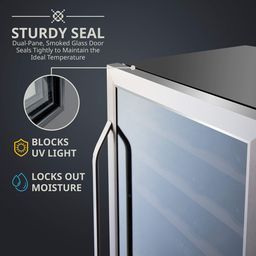 43 Bottle Dual Zone Wine Cooler Refrigerator Stainless Steel 3