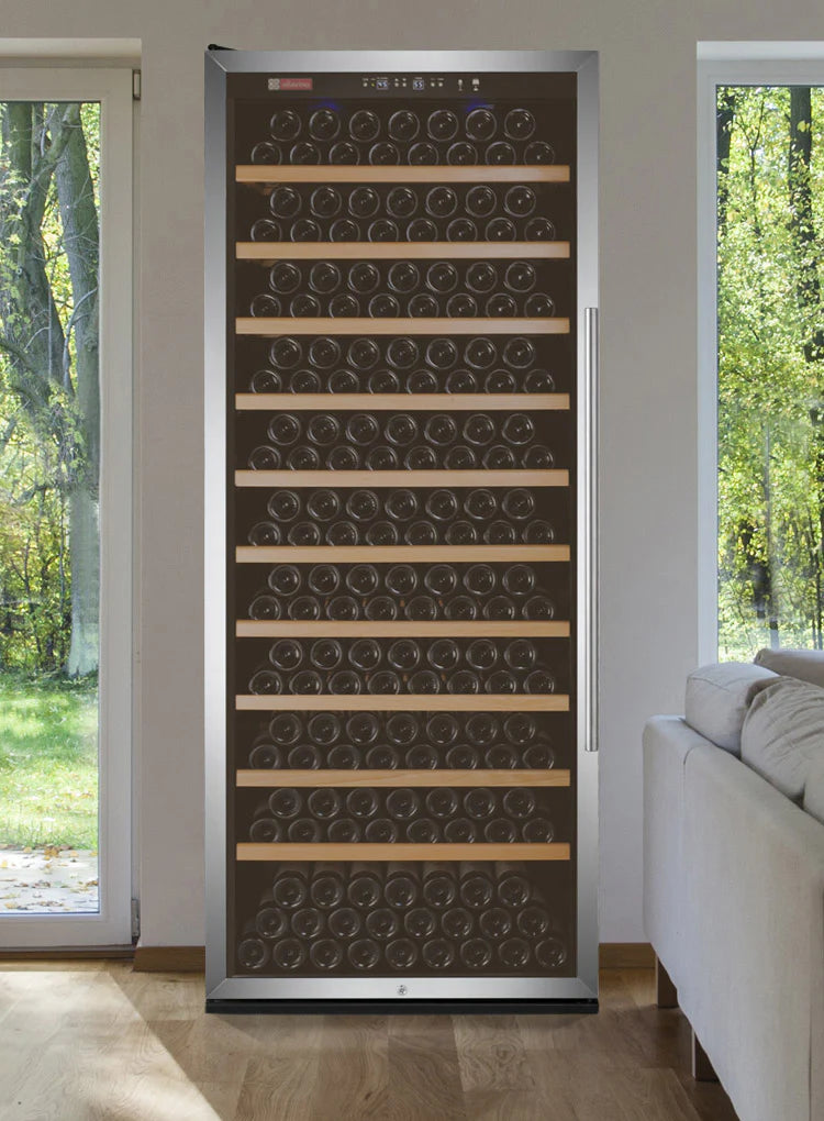 32" Wide Vite II Tru-Vino 277 Bottle Stainless Steel Left Hinge Wine Refrigerator