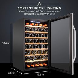 51 Bottle Compressor Wine Cooler Refrigerator - Stainless Steel 1