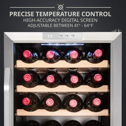 28 Bottle Freestanding Wine Refrigerator Stainless Steel