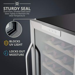 28 Bottle Freestanding Wine Refrigerator Stainless Steel