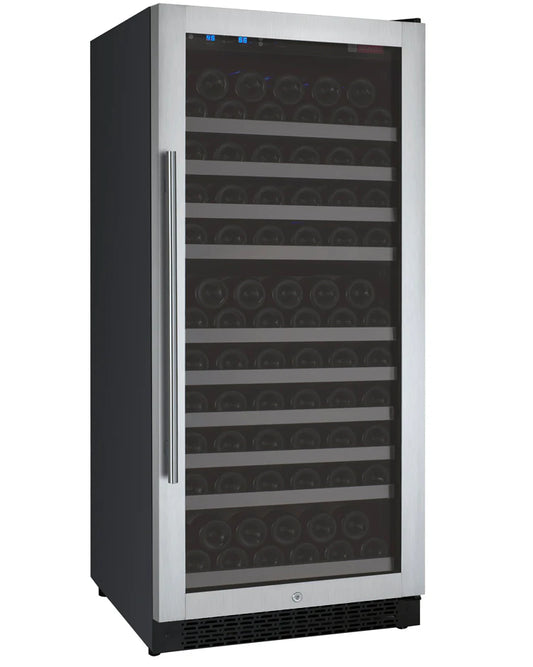 24" Wide FlexCount II Tru-Vino 128 Bottle Single Zone Stainless Steel Right Hinge Wine Refrigerator