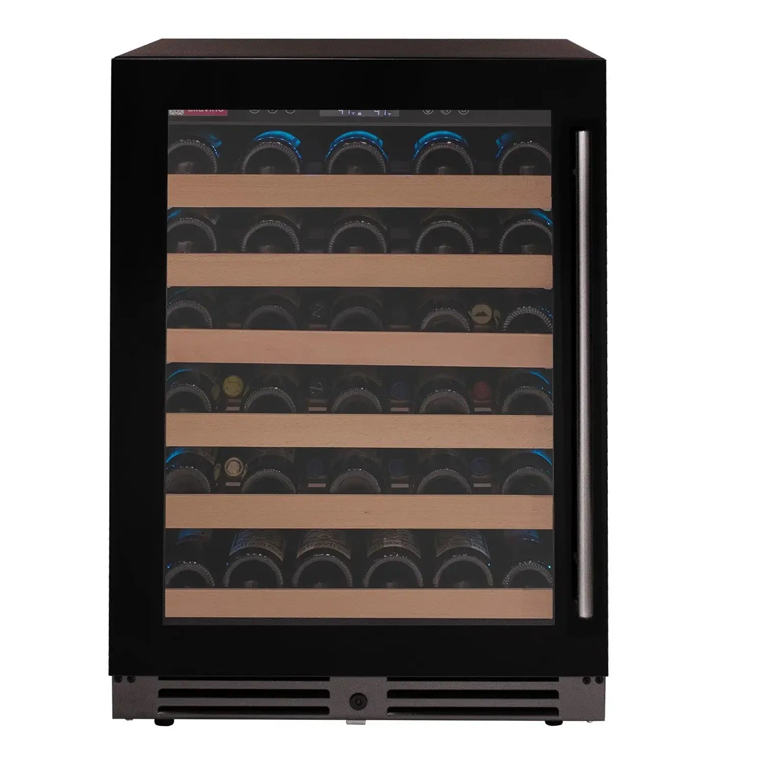 Reserva Series 50 Bottle 34" Tall Single Zone Left Hinge Black Glass Wine Cooler Refrigerator