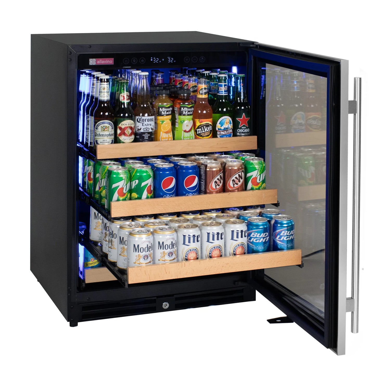 24" Wide Reserva Series Stainless Steel Right Hinge Beverage Center