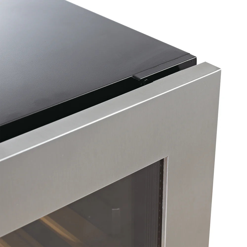 Upright Right Hinge Single Zone Large Wine Cooler With Low-E Black Glass Door