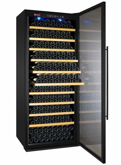 32" Wide Vite II Tru-Vino 277 Bottle Single Zone Black Right Hinge Wine Refrigerator