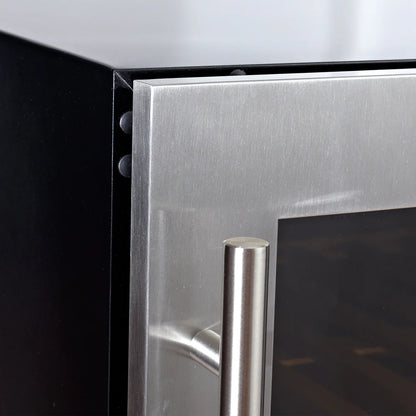 Upright Right Hinge Single Zone Large Wine Cooler With Low-E Black Glass Door
