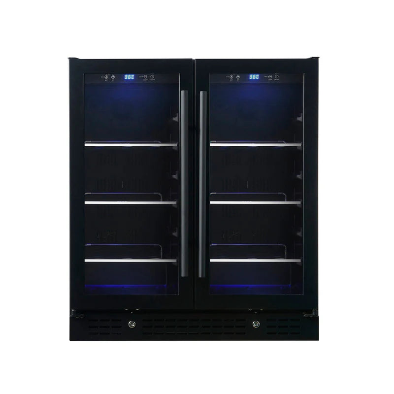 30-inch Wide Undercounter 154 Can Beverage Fridge with Low-E Glass Door