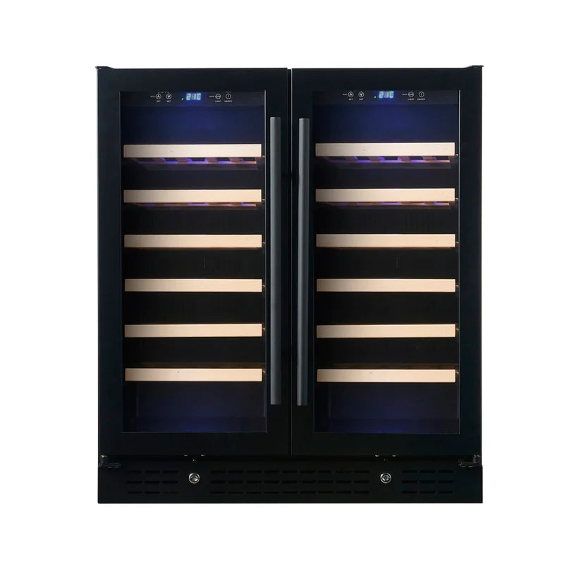 30-inch Dual Zone 66 Bottle Wine Cooler with Low-E Glass Door