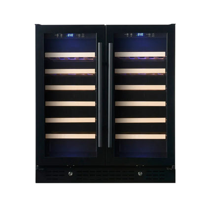 30-inch Dual Zone 66 Bottle Wine Cooler with Low-E Glass Door